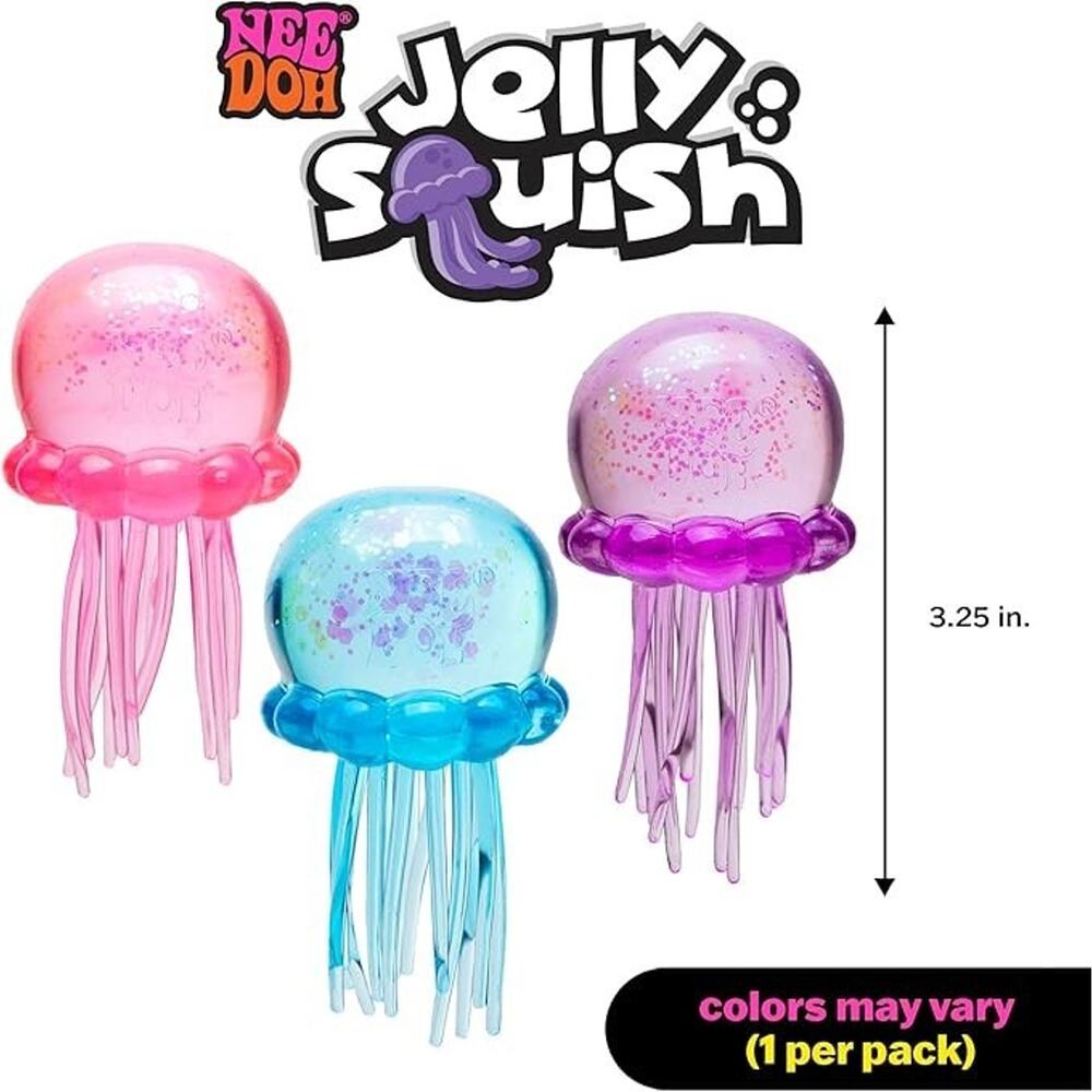 Schylling NeeDoh Jellysquish Jelly Fish Novelty Sensory Fidget Stress Relief Toy - Picture 3 of 14